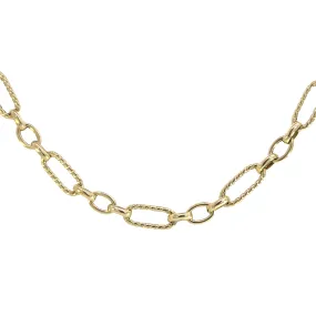 10K Yellow Gold Textured Link Chain with Toggle Clasp