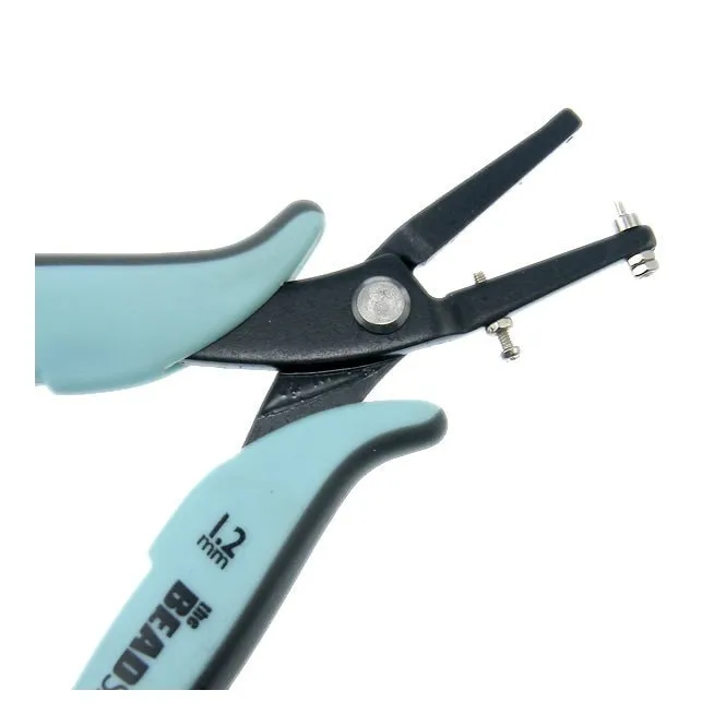 1.25mm metal hole punch pliers by beadsmith, with extra pin with gauge guard for jewelry making #plhp125