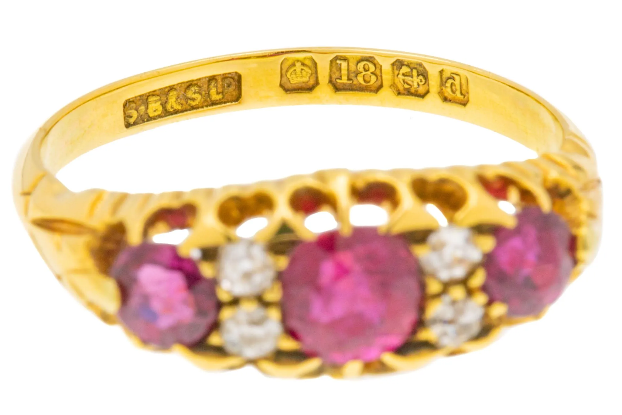 18ct Gold Natural Ruby Diamond Ring, 1.00ct Ruby