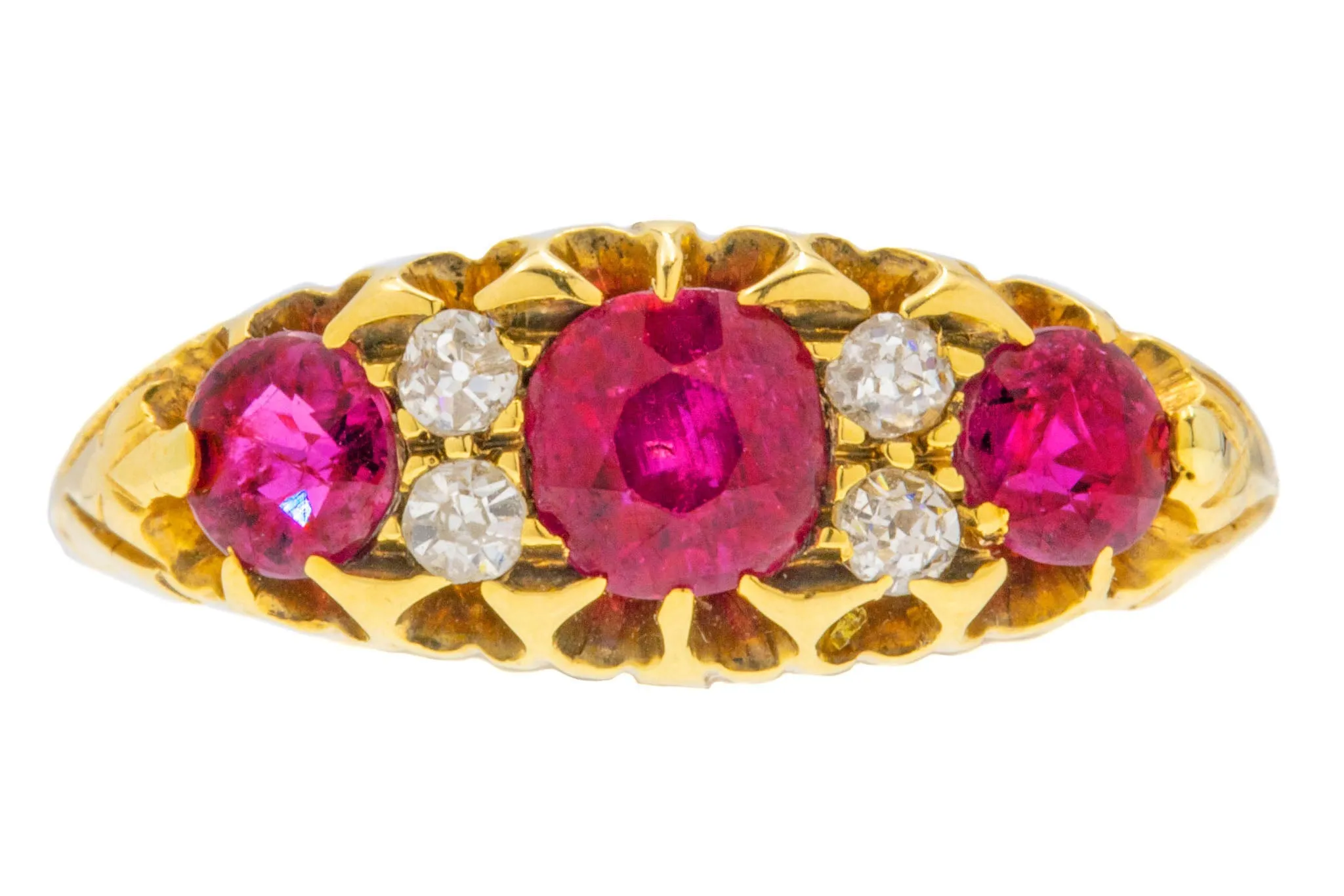 18ct Gold Natural Ruby Diamond Ring, 1.00ct Ruby