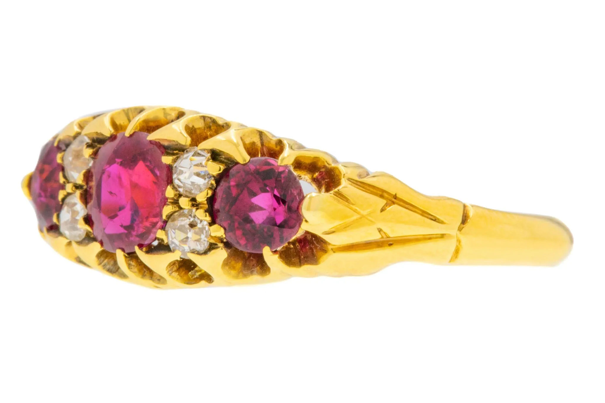 18ct Gold Natural Ruby Diamond Ring, 1.00ct Ruby