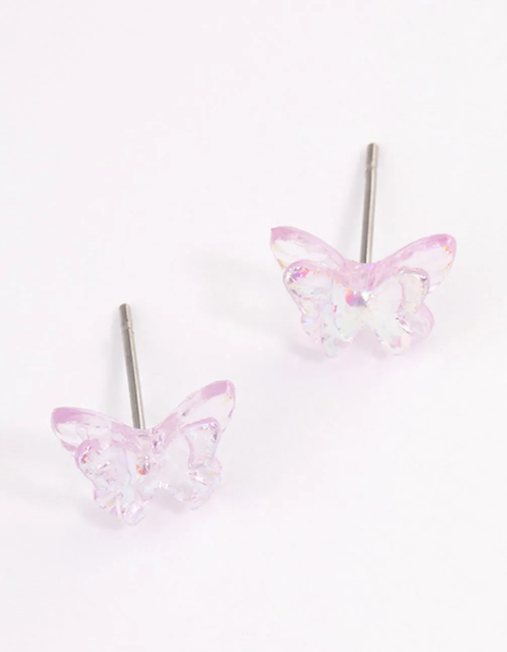 Acrylic Lilac Candy Butterfly Stud Earrings