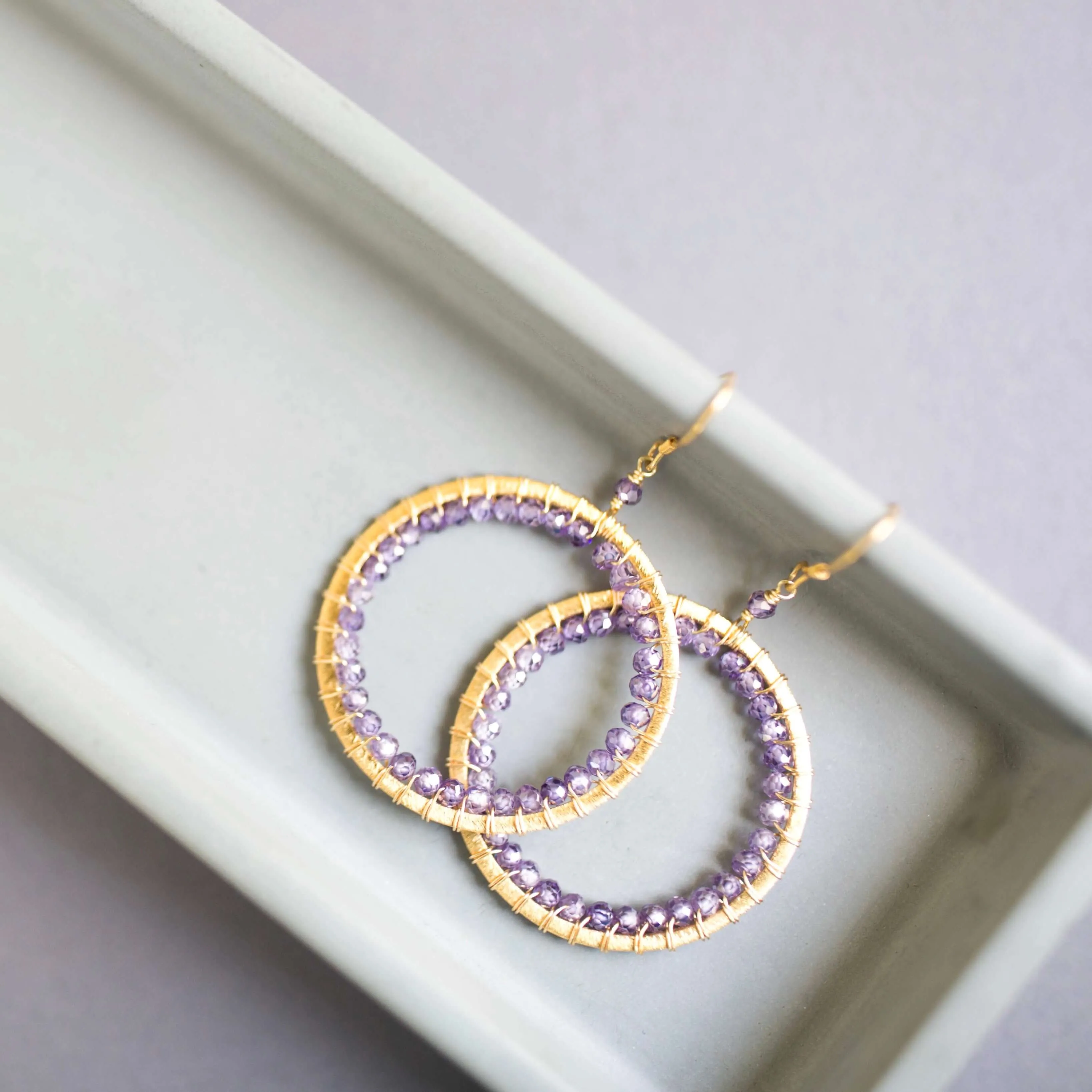 Amethyst Halo Jewelry Set