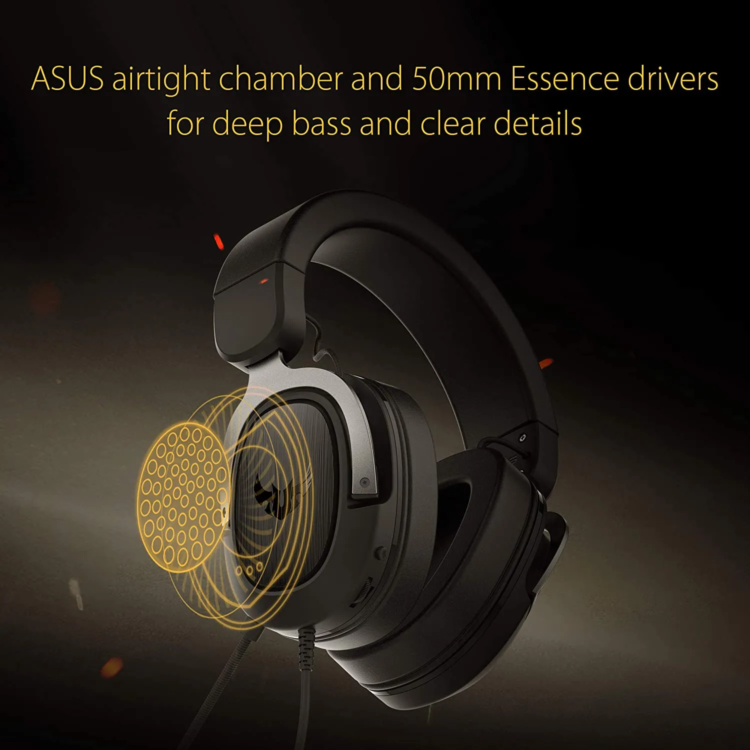 Asus TUF Gaming H3 Gaming Headset Silver with Deep bass and Virtual 7.1 Surround Sound