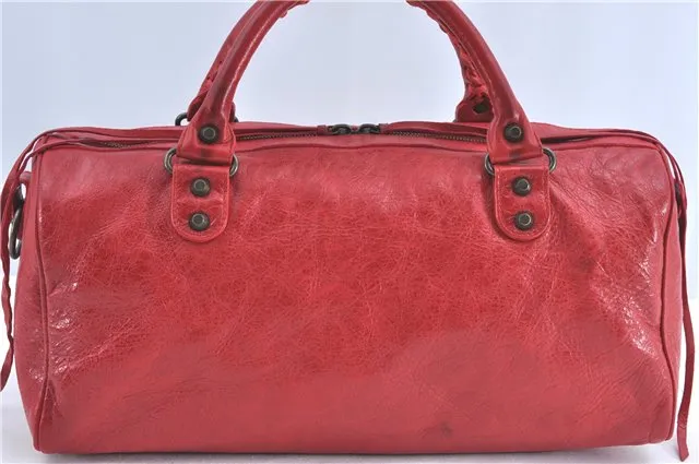 Auth BALENCIAGA Classic Twiggy 2Way Shoulder Hand Bag Leather 128523 Red 3835C