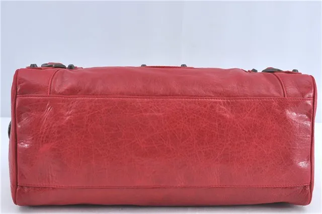 Auth BALENCIAGA Classic Twiggy 2Way Shoulder Hand Bag Leather 128523 Red 3835C