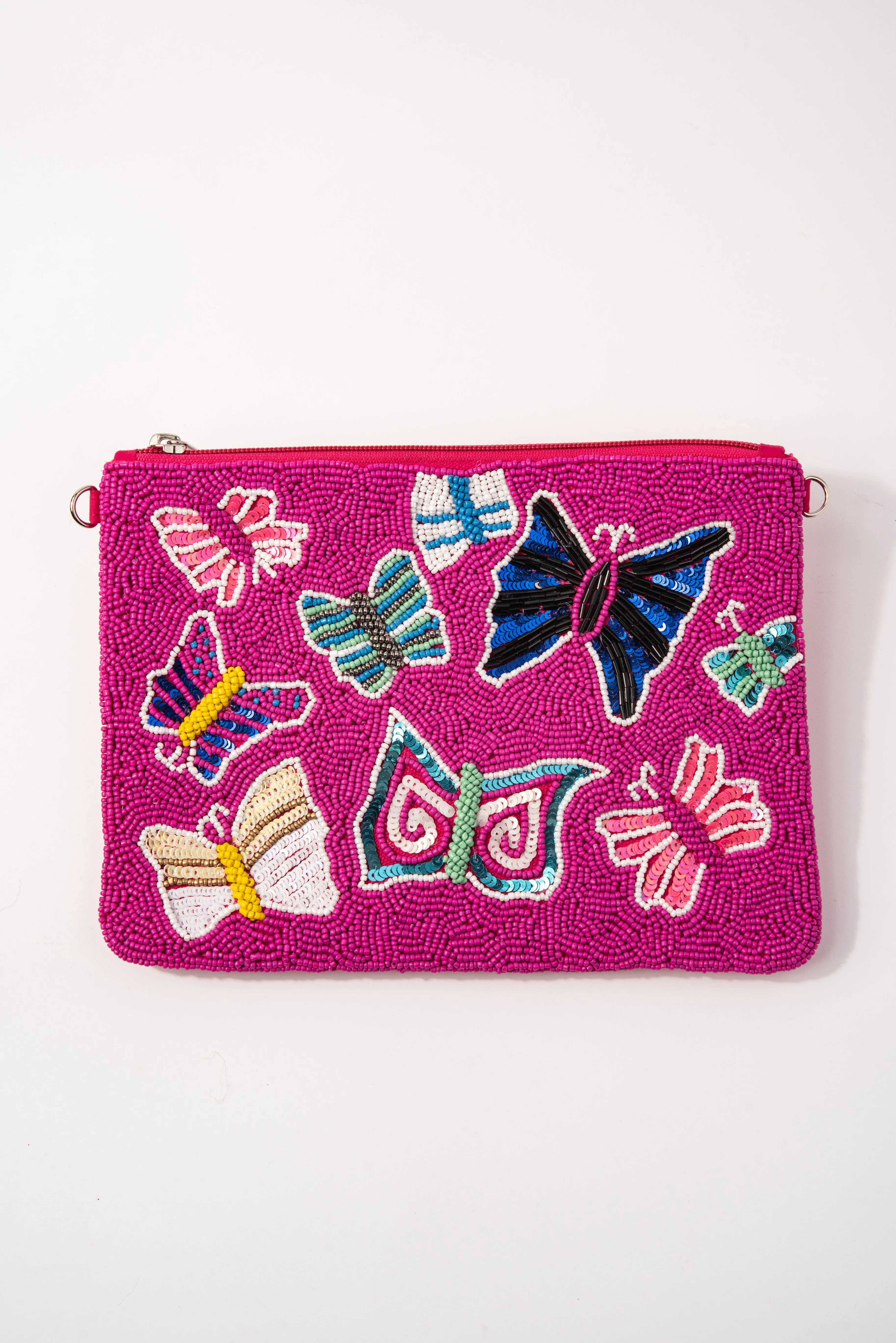 Beaded Butterfly Crossbody Bag