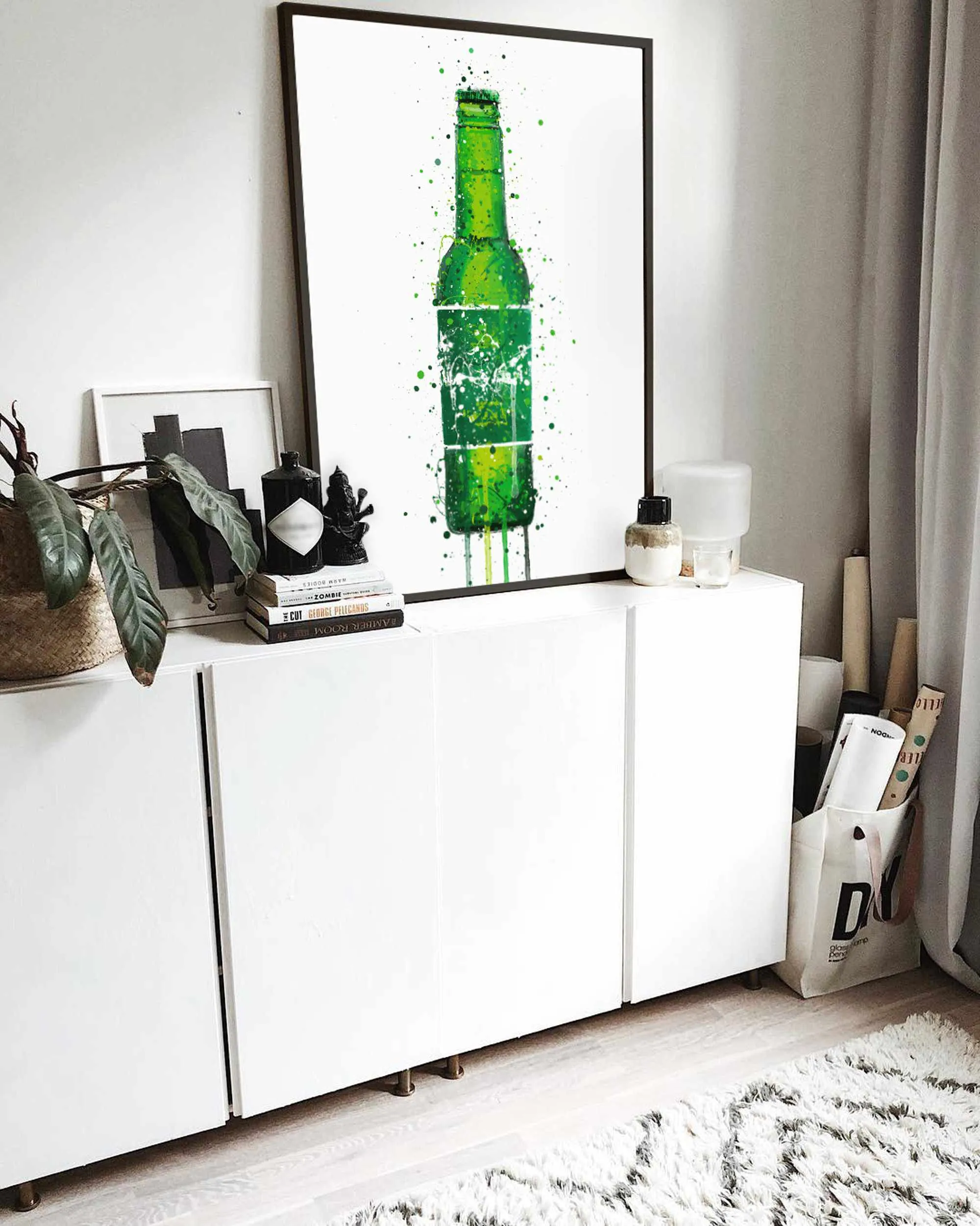 Beer Bottle Wall Art Print 'Danish Green'