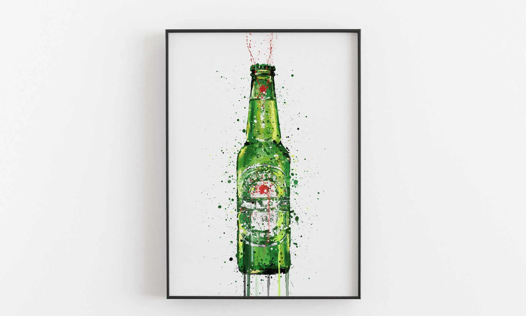 Beer Bottle Wall Art Print 'Malachite'