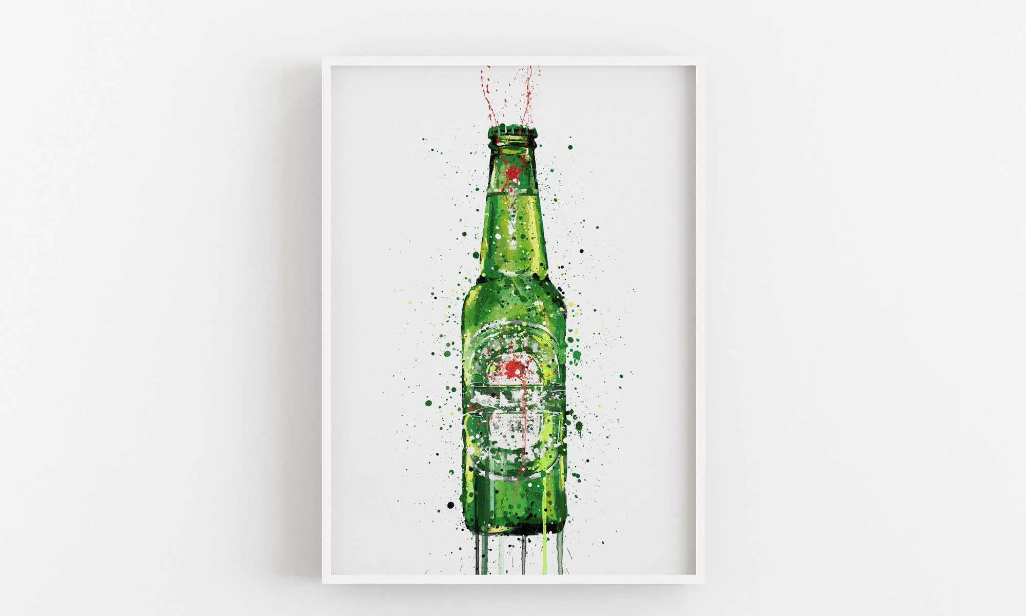 Beer Bottle Wall Art Print 'Malachite'