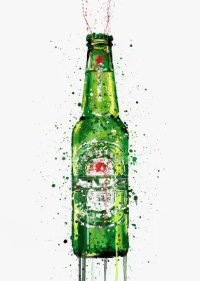 Beer Bottle Wall Art Print 'Malachite'