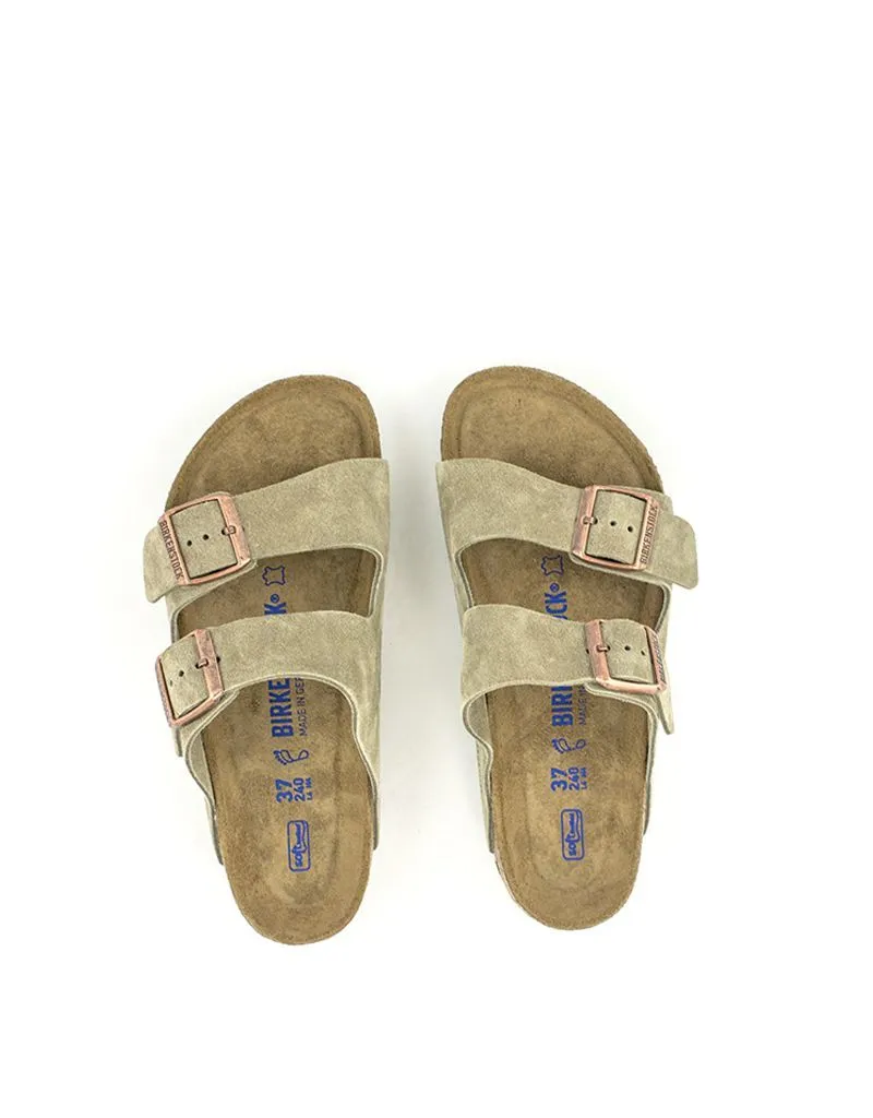 Birkenstock — Arizona Suede Soft Footbed - Taupe Regular Width