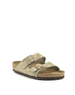 Birkenstock — Arizona Suede Soft Footbed - Taupe Regular Width