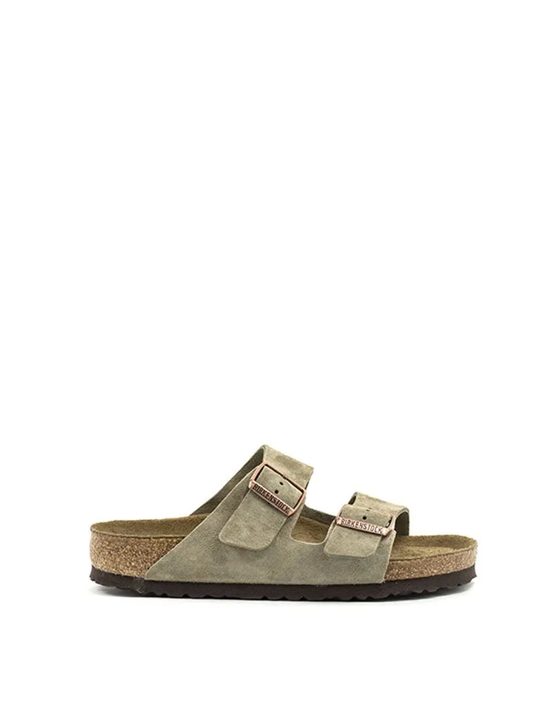 Birkenstock — Arizona Suede Soft Footbed - Taupe Regular Width