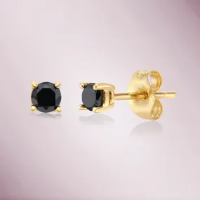 Black Diamond Stud Earrings (0.06 -0.20 ct.) in 14K Gold