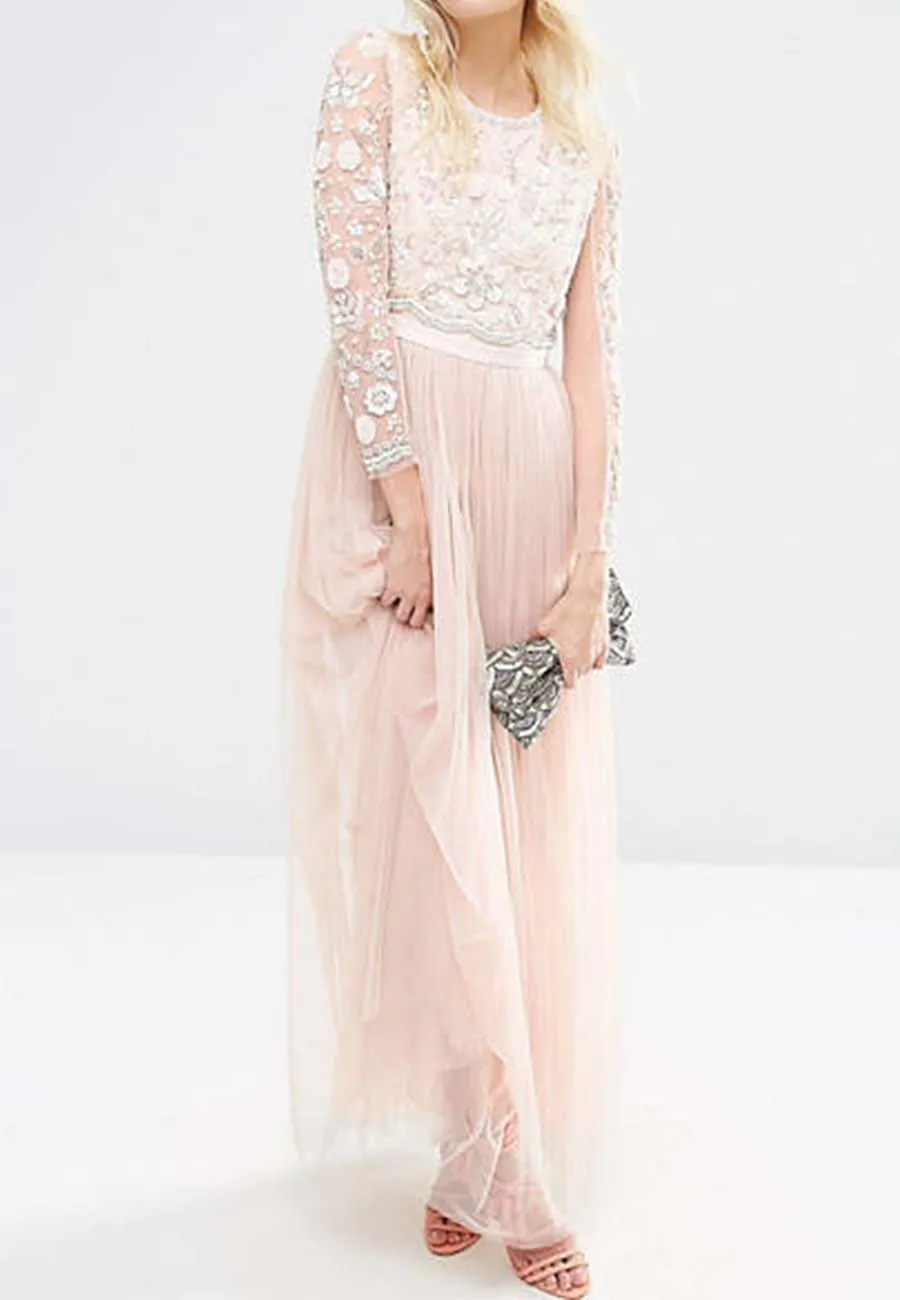 Blush Butterfly Open Back Gown (UK 8)