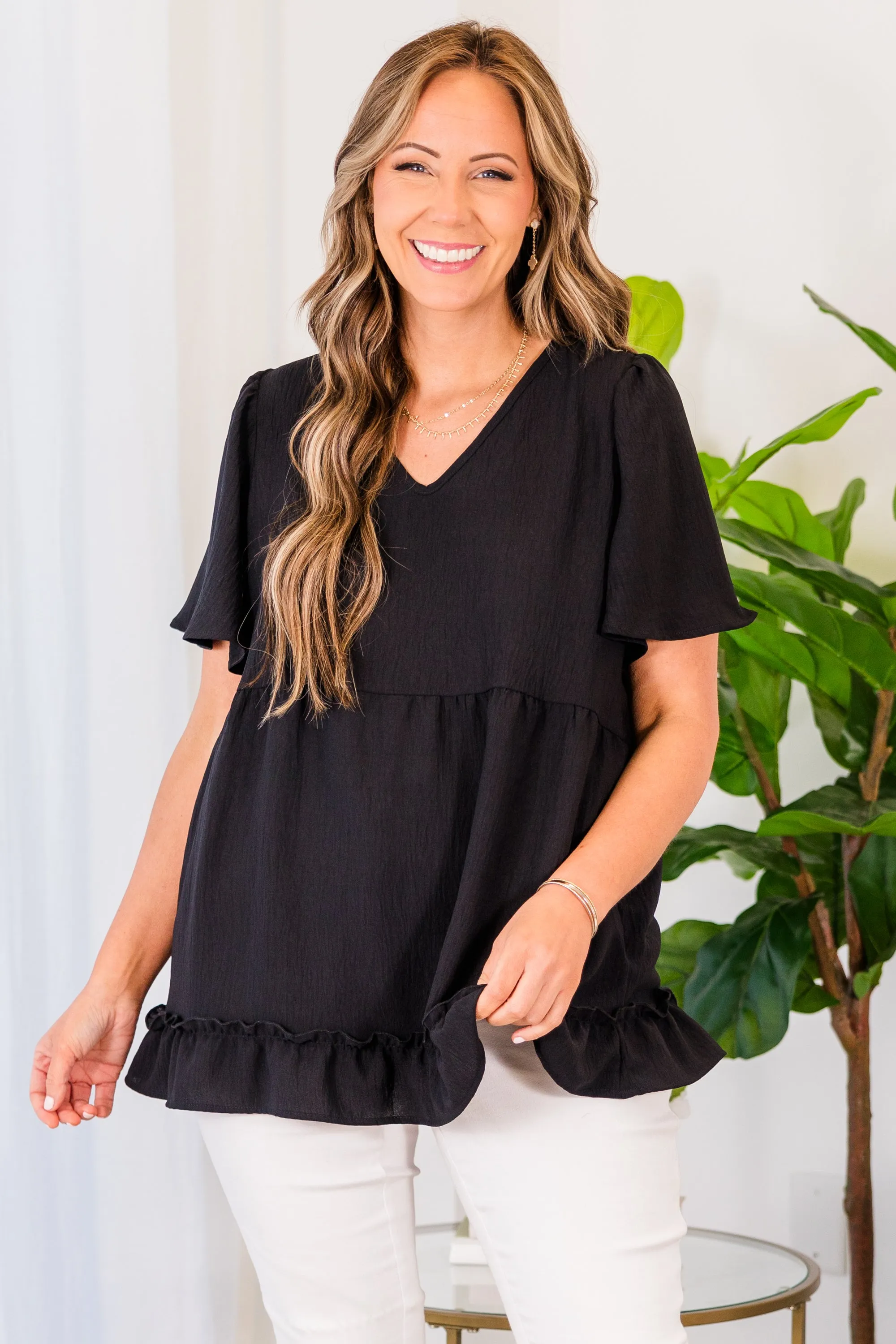 Bouquet Toss Top, Black