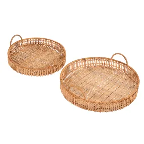 Chatham Rattan Round Trays Set of 2