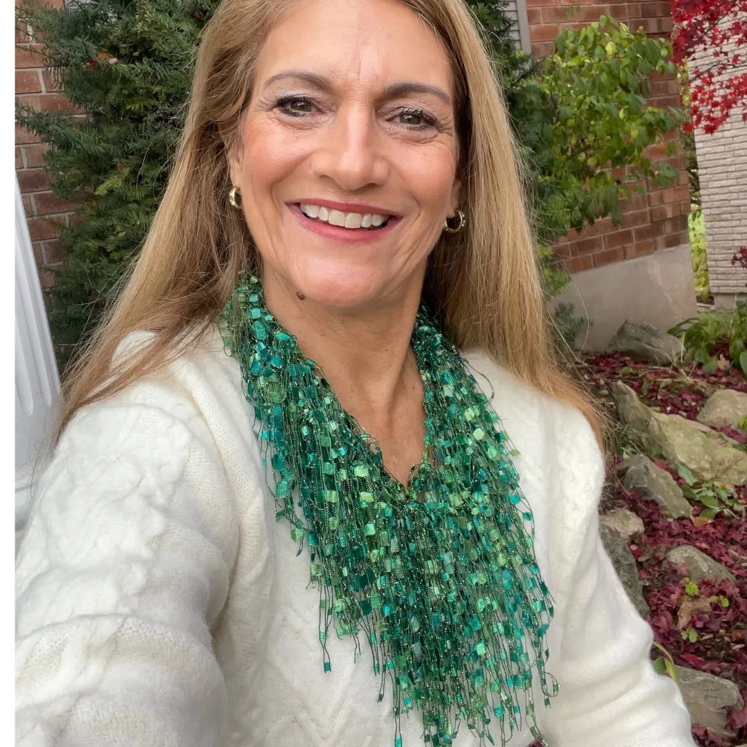 Christmas Green Scarf Necklace - For the Irish too!