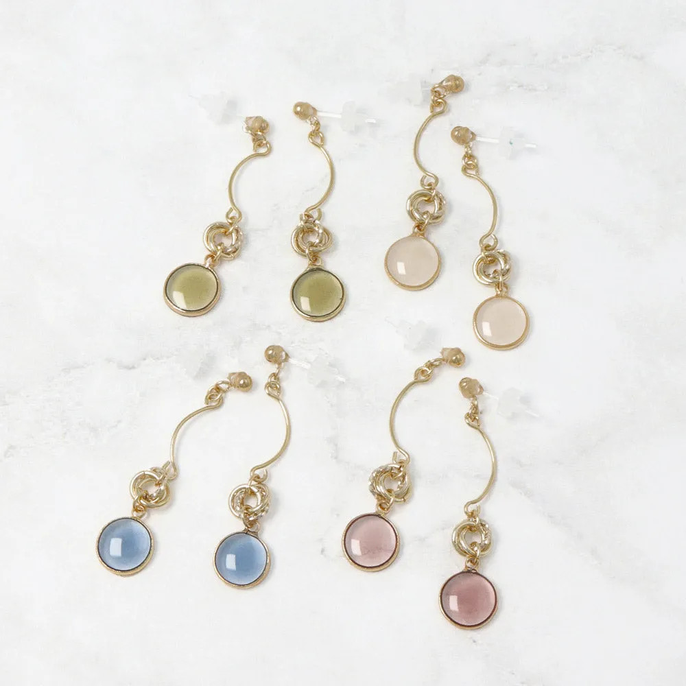 Clear Circle Drop Plastic Post Earrings