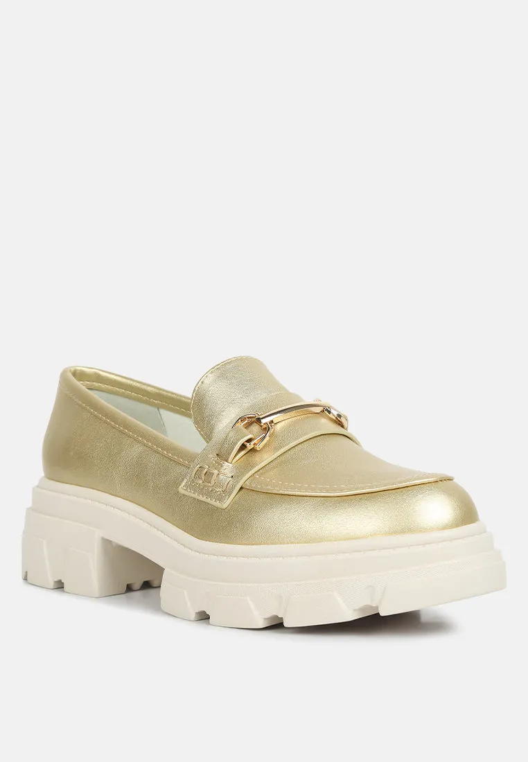 Darlina Metallic Platform Loafers