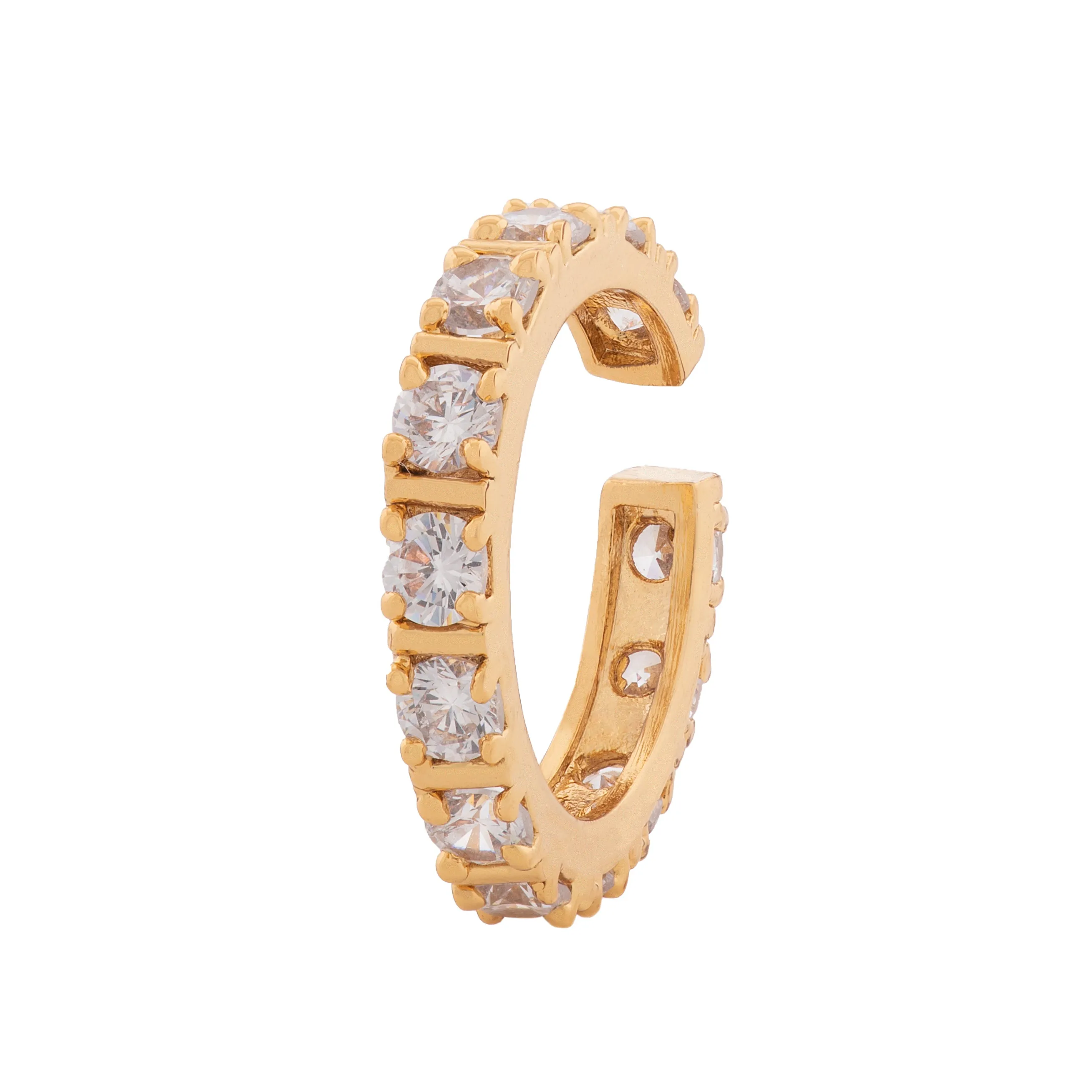 Dazzling Imperial White Austrian Crystal Gold Plated Ring (Adjustable)