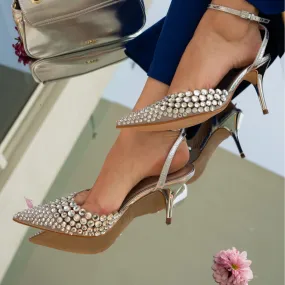 Diamante Detail Pointed Heel BWR 079