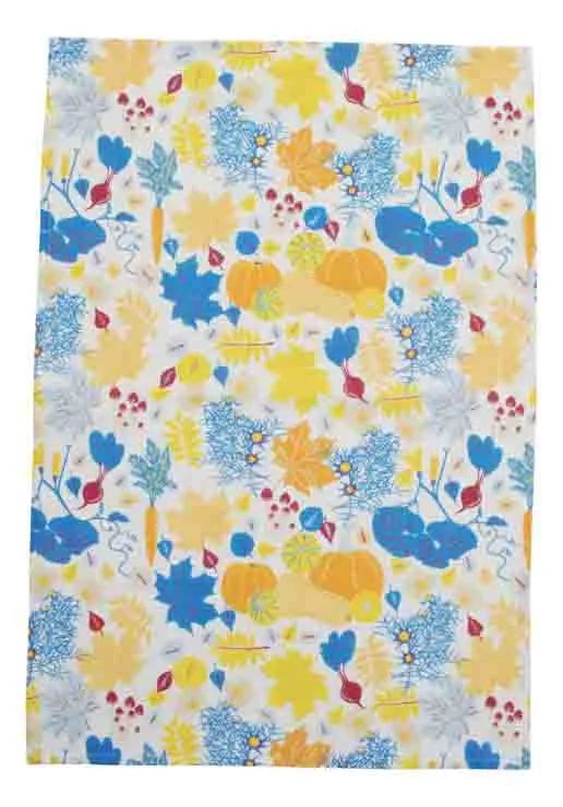 DUNS Kitchen Towel - Fall Flowers Blue