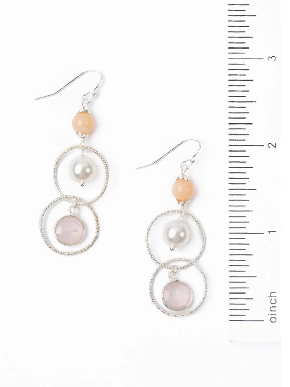 Embrace Pearl & Rose Quartz Statement Earrings by Anne Vaughan