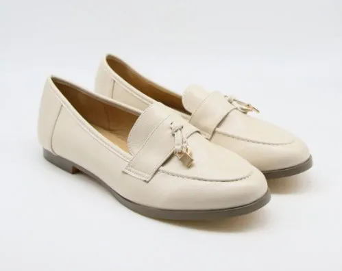 Erika Cream Almond Toe Loafers