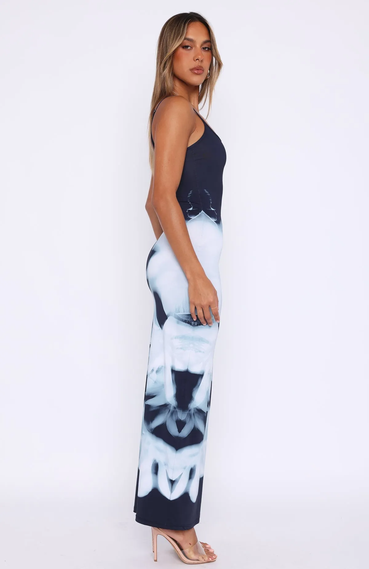 Feeling The Heat Maxi Dress Greyscale Floral