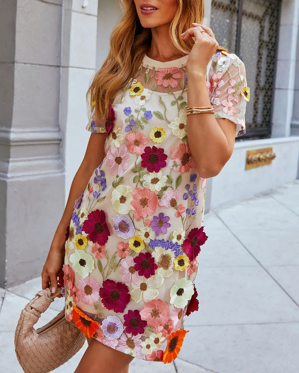 Full Swoon Mesh Floral Shirt Dress