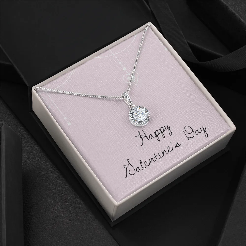 Happy Valentine's Day Eternal Heart Necklace