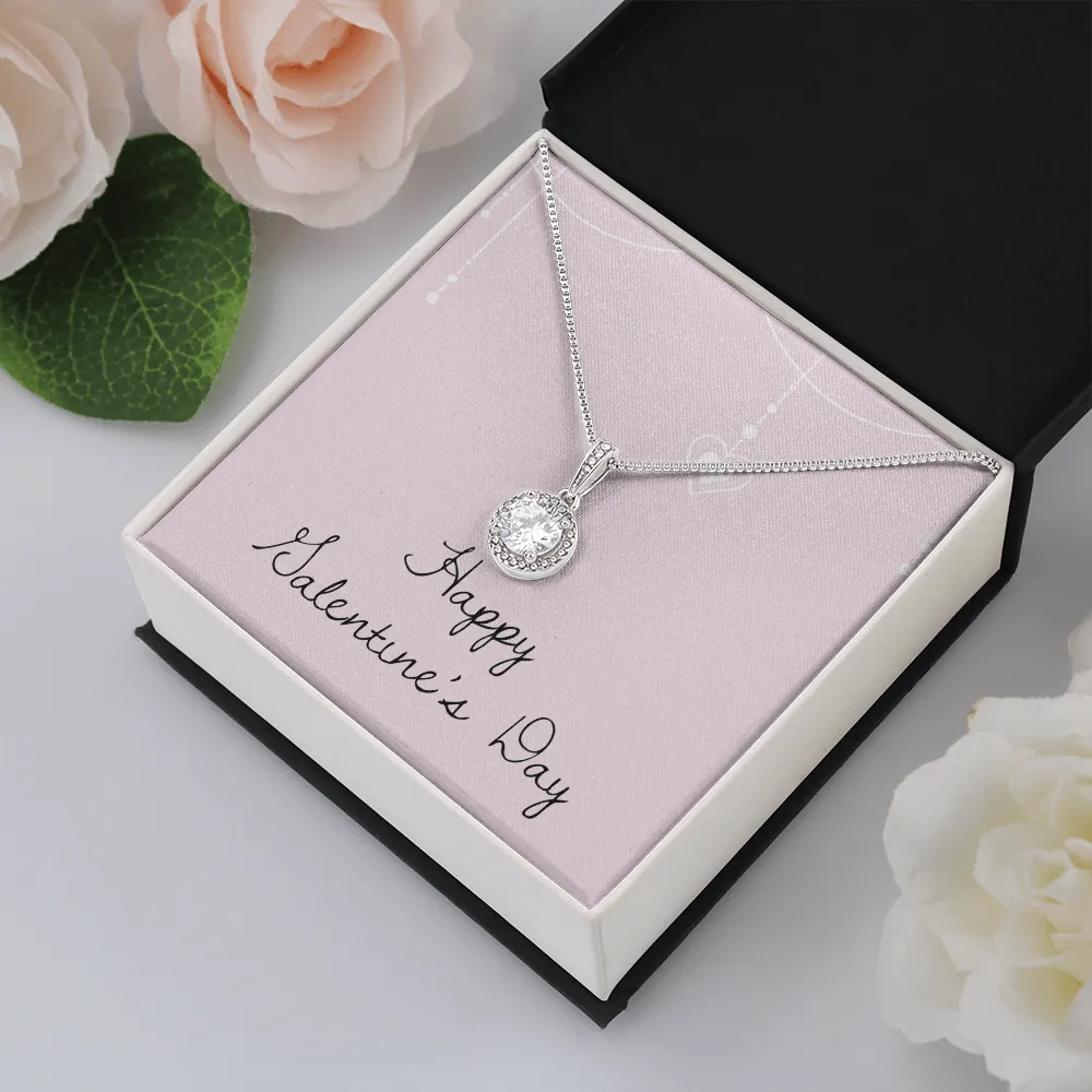 Happy Valentine's Day Eternal Heart Necklace