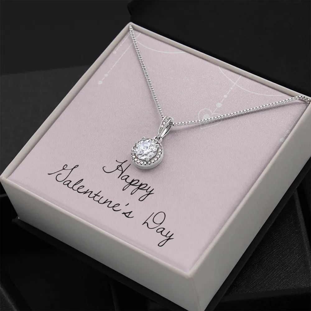 Happy Valentine's Day Eternal Heart Necklace