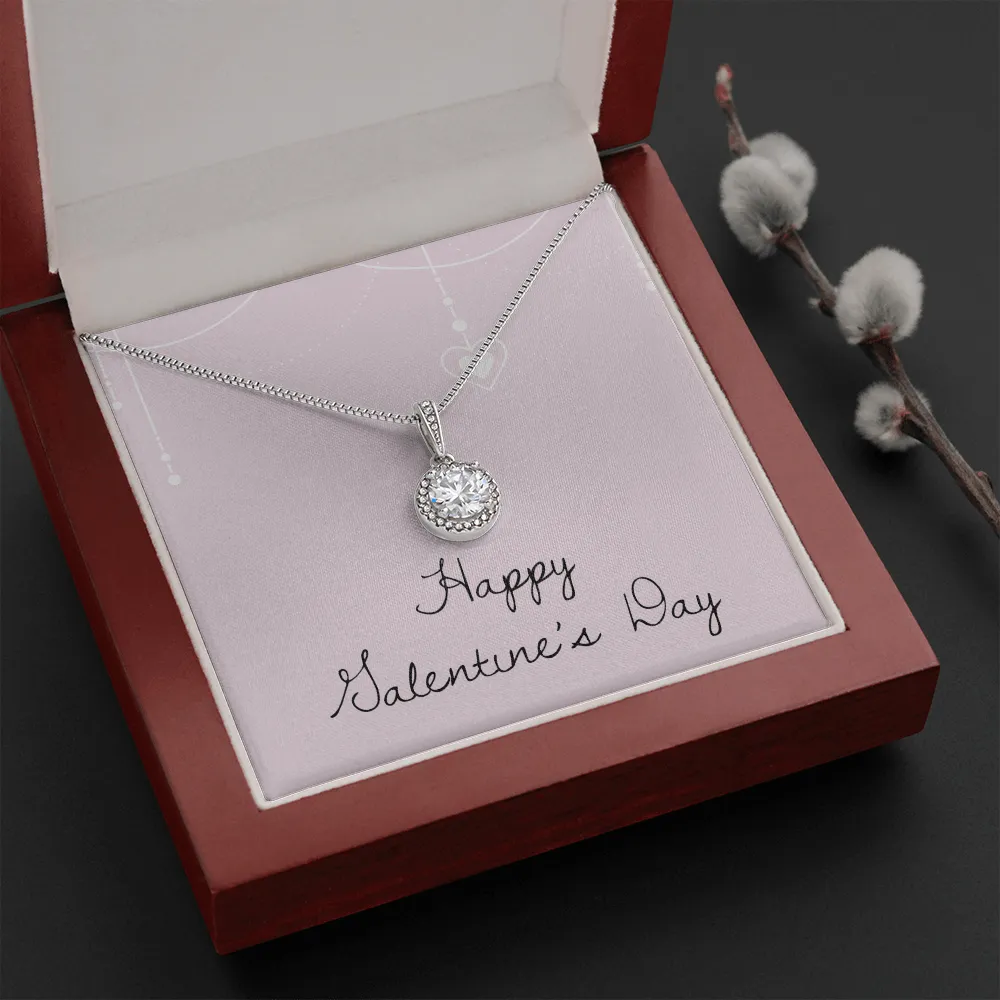 Happy Valentine's Day Eternal Heart Necklace