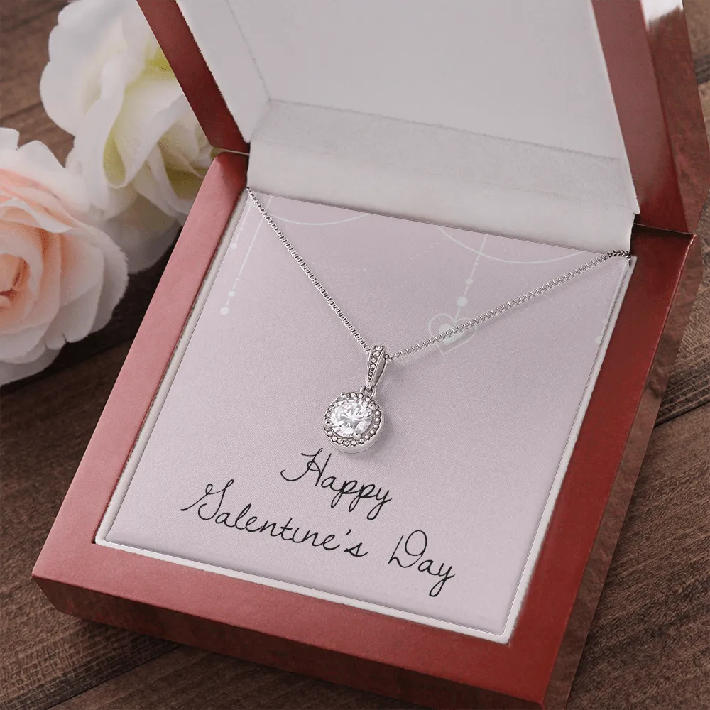 Happy Valentine's Day Eternal Heart Necklace