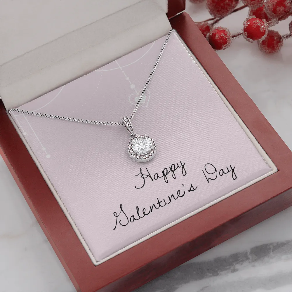 Happy Valentine's Day Eternal Heart Necklace