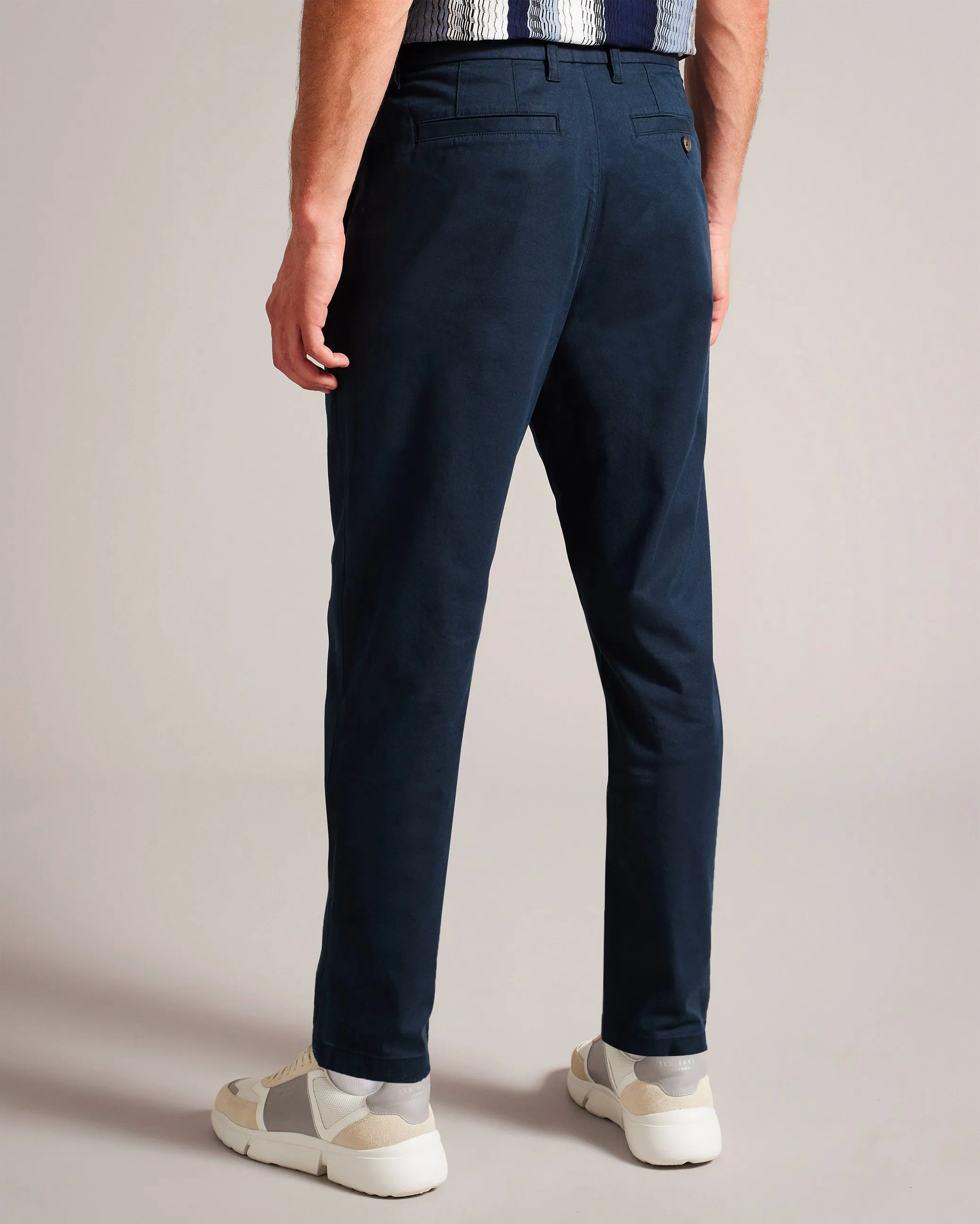 Haybrn Regular Fit Textured Chino Trouser Navy