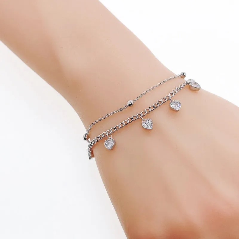 Heart Cubic Zirconia Bracelet