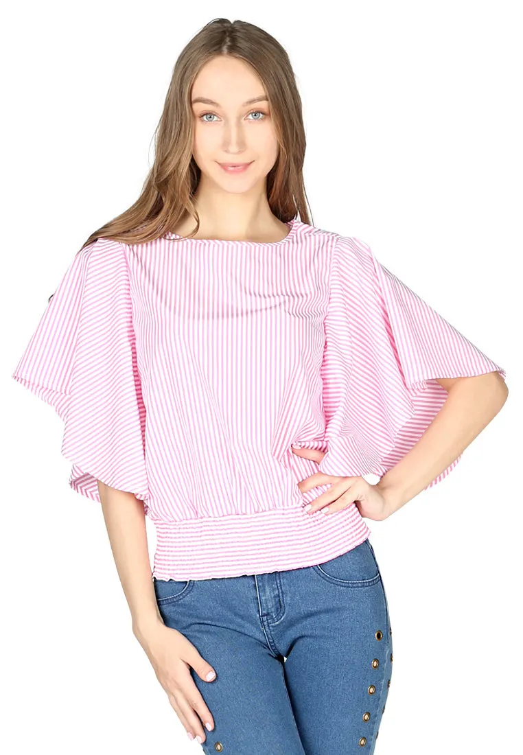 high neck batwing top