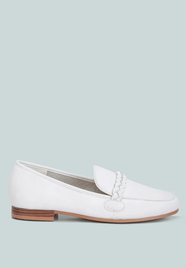 Kita Braided Strap Detail Loafers In Nude