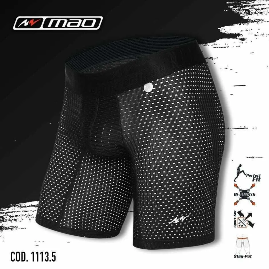 MAO Sport Compression Boxer Short Mid-Cut Underwear Black 1113.5 15