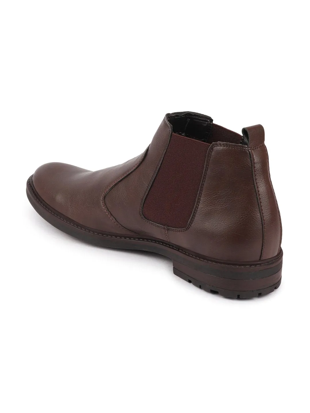 Men Brown Chelsea Slip On Boots