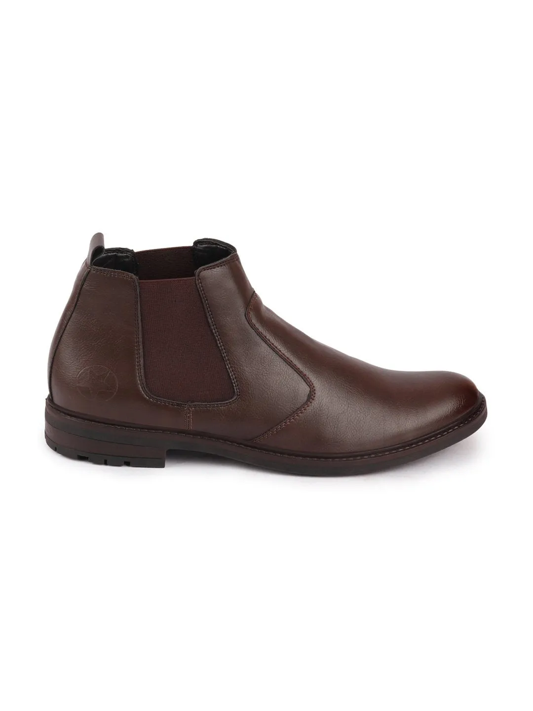 Men Brown Chelsea Slip On Boots