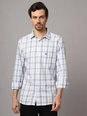 Men's Blue Casual Medium Checks Full Sleeve Shirt