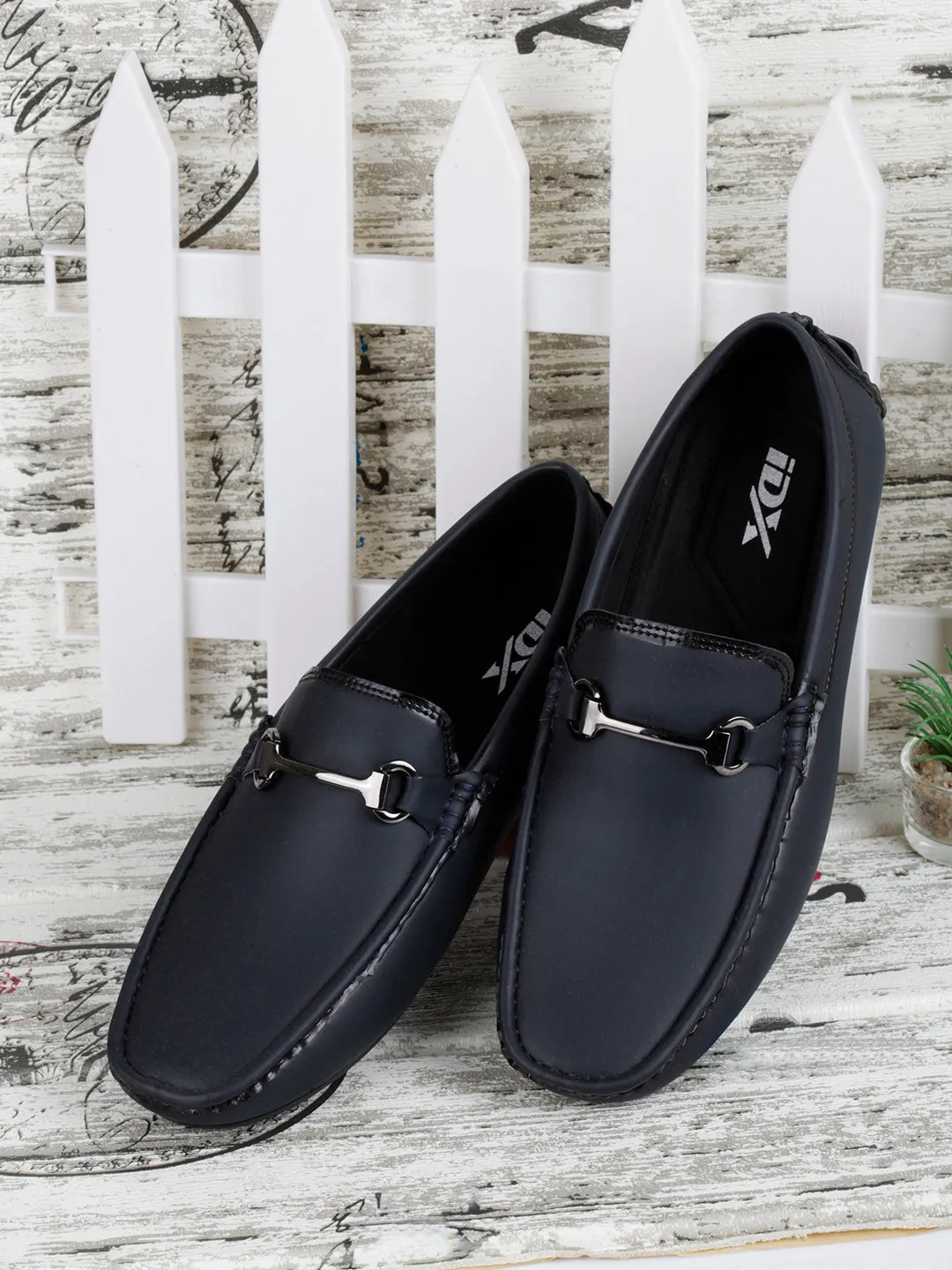 Men's Navy Saddle Trim Loafer (IX4103)