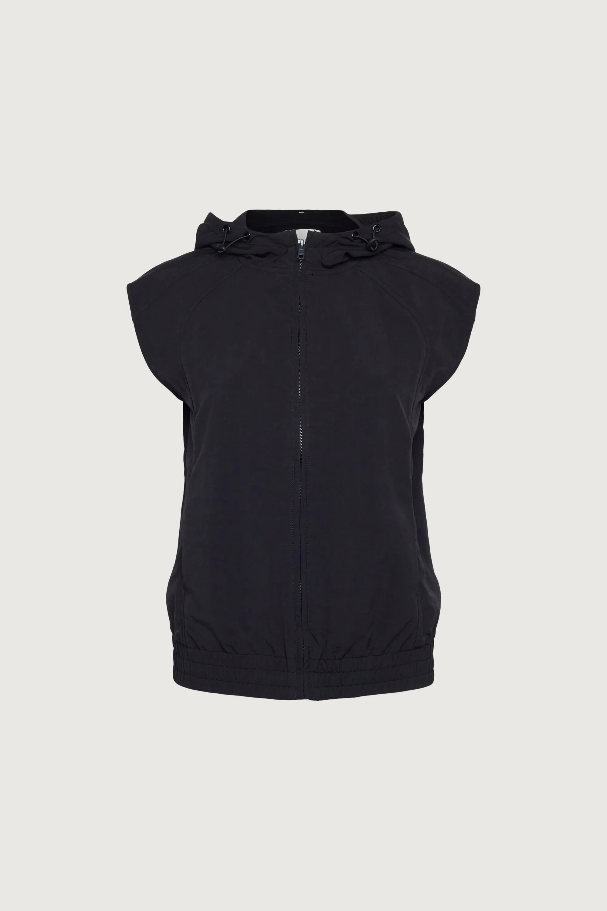 NYLON HOODED ZIP-UP VEST