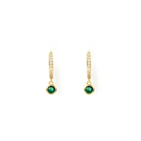 Rhodes Gold Earrings - Emerald