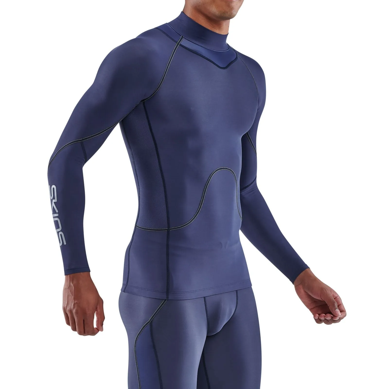 SKINS SERIES-3 MEN'S THERMAL LONG SLEEVE TOP NAVY BLUE